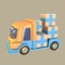 3D icon delivery package rendered isolated on the colored background