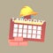 3D icon labor day calender rendered isolated on the colored background