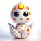 A 3D icon quirky character shaped like flower, toy decorated with cosmic elements. AI generated 3d icon for avatars, networks,