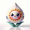 A 3D icon quirky character shaped like flower, toy decorated with cosmic elements. AI generated 3d icon for avatars, networks,