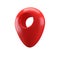 3D icon Realistic Style red glossy Location map pin gps pointer markers illustration for destination. Geo tag isolated on white