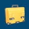 3D icon suitcase rendered isolated on the colored background