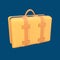 3D icon suitcase rendered isolated on the colored background