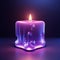 3D icon of a transparent glowing candle