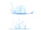 3D illustration of 2 side views of pretty water splash - mockup isolated on white, for any purpose