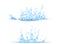 3D illustration of 2 side views of pretty water splash - mockup isolated on white, for design purposes