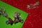 3D Illustration , 3d rendering . Santa Claus and deer Ride Scooter Christmas Holiday Happy New Year Greeting Card