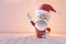 3D Illustration , 3d rendering . Santa Claus  in a wood floor