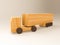 3D illustration and 3D rendering wooden truck on a white background.