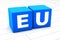 3D illustration of the abbreviation EU