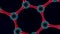 3D illustration, abstract background. The image of graphene, carbon molecules, atoms stacked hexagon. Red glow around the atom. 3D