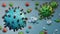 3D illustration, abstract pathogen as a type of flu - H1N1, hepatitis viruses, influenza virus, flu, aids. Virus