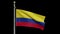 3D illustration Alpha Colombian flag waving in wind. Colombia banner blowing