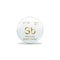 3D-Illustration, Antimony symbol - Sb. Element of the periodic table on white ball with golden signs. White background