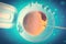 3D Illustration of artificial insemination or in-vitro fertilization of an egg cell,ovum or zygote, Concept, scientific