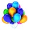 3d illustration of balloon bunch party birthday decoration multicolored