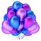 3d illustration of balloons bunch blue purple party, birthday decoration