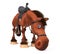 3d illustration beautiful Bay horse