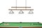 3D illustration Billiard balls on green table with billiard cue, Snooker, Pool game. Billiard concept