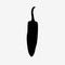 3D illustration black chilli pepper icon isolated on white background