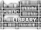 3d Illustration of black and white library bookshelf, background