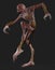 3D illustration blind demon monster isolated on gray background