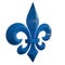 3d illustration of blue Fleur De Lis