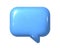 3d illustration of blue realistic speech bubble icon. Mesh vector talking cloud. Glossy chat high quality vector. Shiny