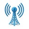 3d illustration of blue wireless tower