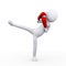 3d illustration of boxer fighter kicking