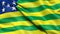 3D illustration of the Brazilian state flag of Goias waving in the wind