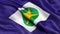 3D illustration of the Brazilian state flag of Mato Grosso waving in the wind