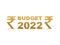 3D illustration of Budget 2022 India with Indian rupee symbol