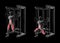 3d illustration of bulgarian split squat at the multipower