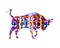 3d illustration of a bull cowglitter animal