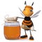 3d illustration bumblebee funny cartoon character