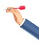 3D illustration of businessman hand holding a dart hitting the target. Concept of choice of strategy, objective attainment