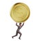 3d illustration bussinesman with dollar coins