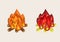 3d illustration. Campfire, fireplace. Travel and adventure symbol, bonfire or wood fire