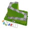 3D illustration. Car board game. Driving school dice game.