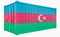 3D Illustration of Cargo Container with Azerbaijan Flag