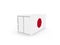 3D Illustration of Cargo Container with Japan Flag on white background. Delivery, transportation, shipping freight transportation
