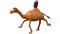 A 3D Illustration Cartoon Date Palm Character Smile Riding A Running Camel