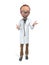 3d illustration of a cartoon young doctor, toon style.