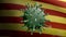 3D illustration Catalonia independent flag Coronavirus. Covid19 Catalan