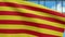 3D illustration Catalonia independent flag in modern city. Catalan