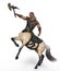 3D Illustration of Centaur with Axe and Armor