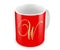 3D illustration Ceramic Red Tea and Coffee Mug with English Letter W