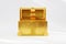 3D Illustration , Chest golden icon . Open treasure box