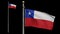 3D illustration Chilean flag waving in wind. Alpha channel of Chile banner